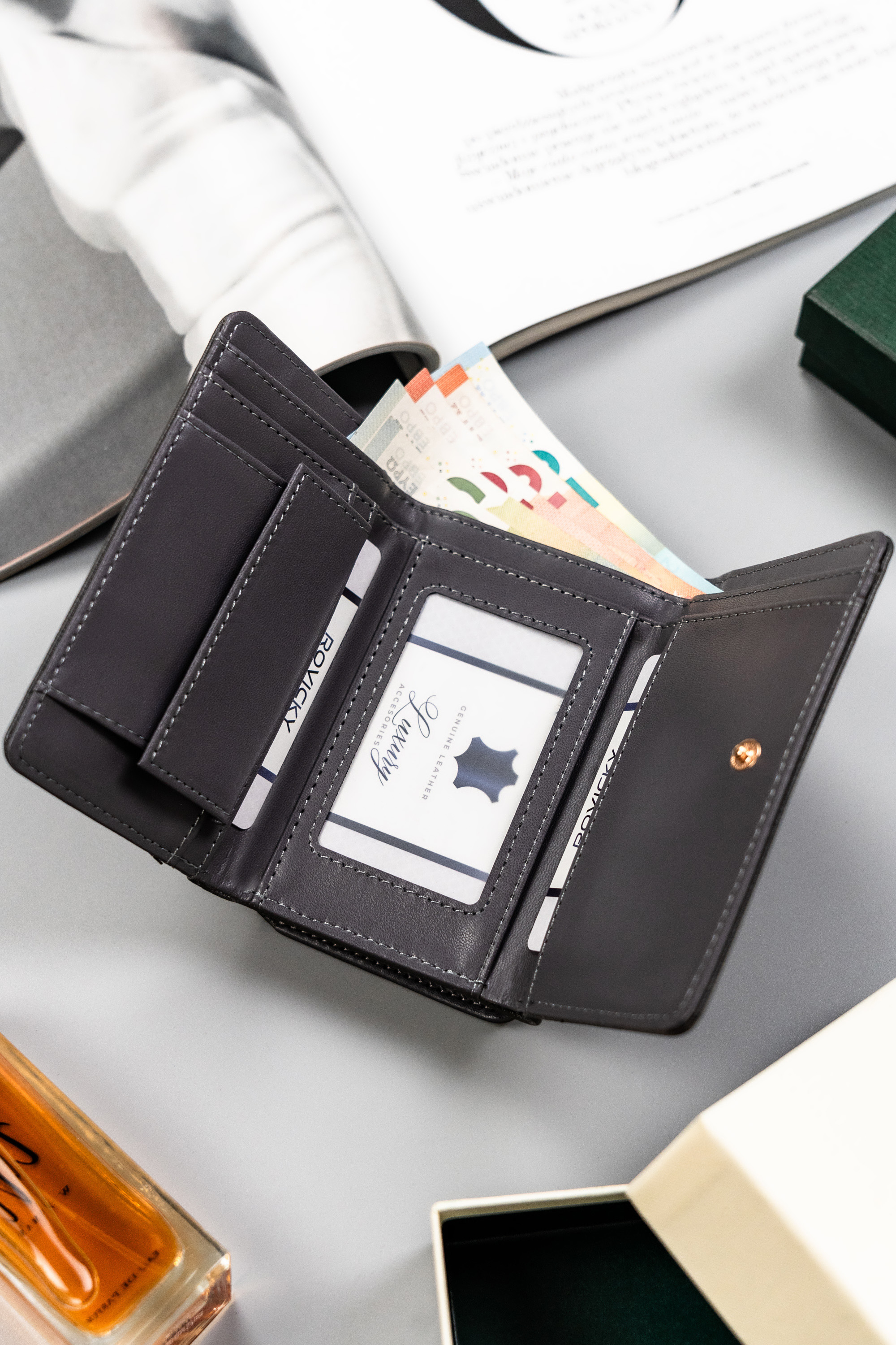 portfel damski pu pp-sf-1077-a-bl-1666 gray