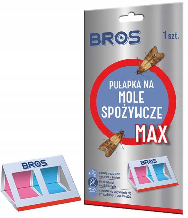 bros - pułapka na mole spożywcze max - na samce i samice - 1 szt.
