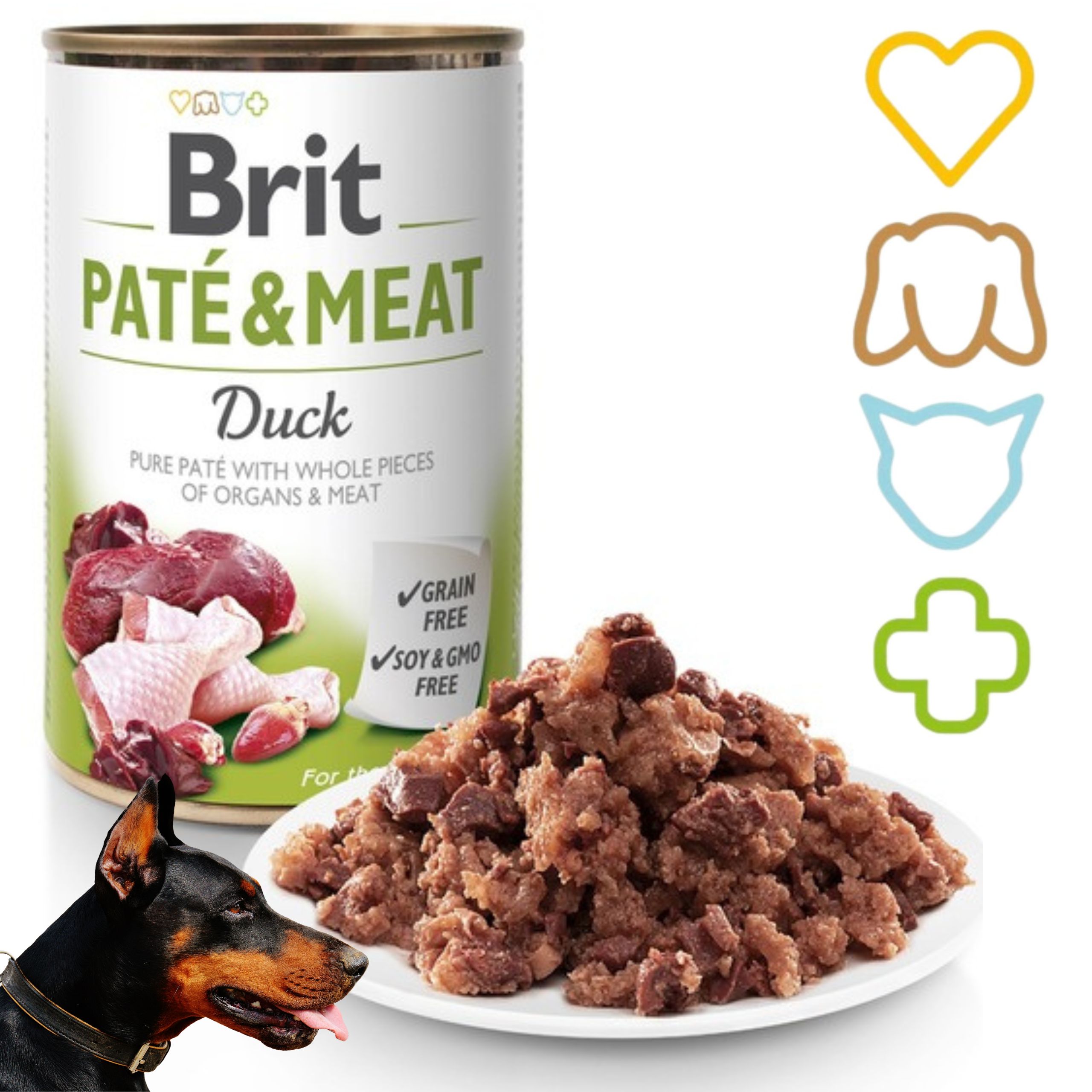 mokra karma dla psa brit pate & meat duck 400 g bezzbożowa puszka z kaczką