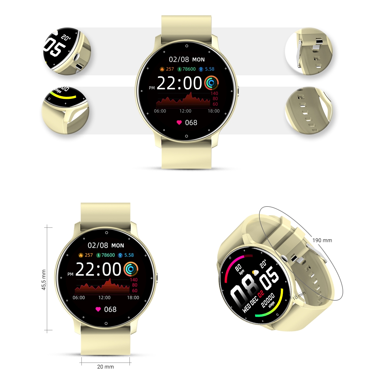 smartwatch damski gravity gt1-6