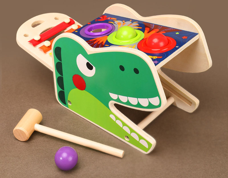 przebijak wbijak sorter cymbałki t-rex dinozaur jhtoy-564