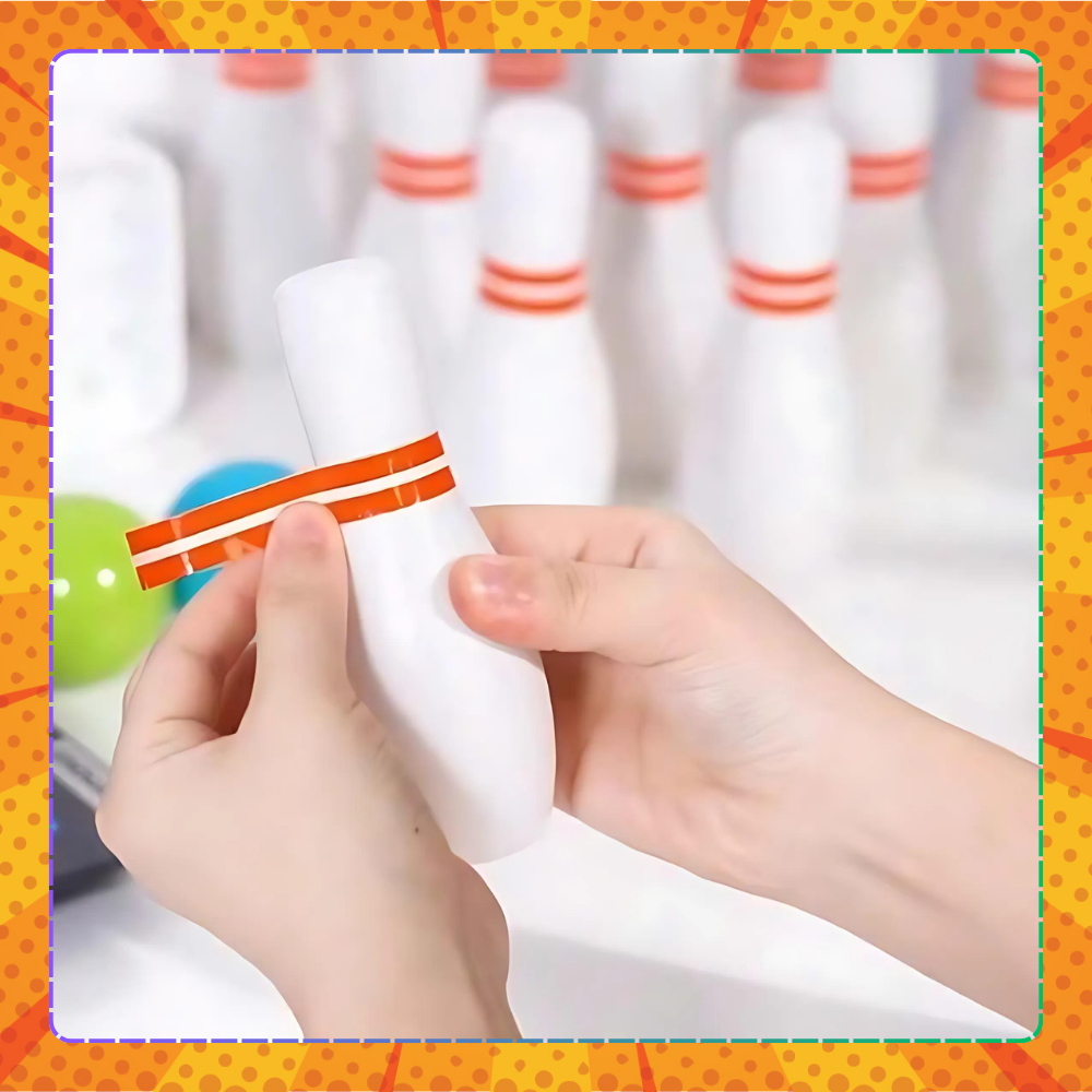 kręgle gra zręcznościowa sensoryczne dla dzieci zabawa bowling białe