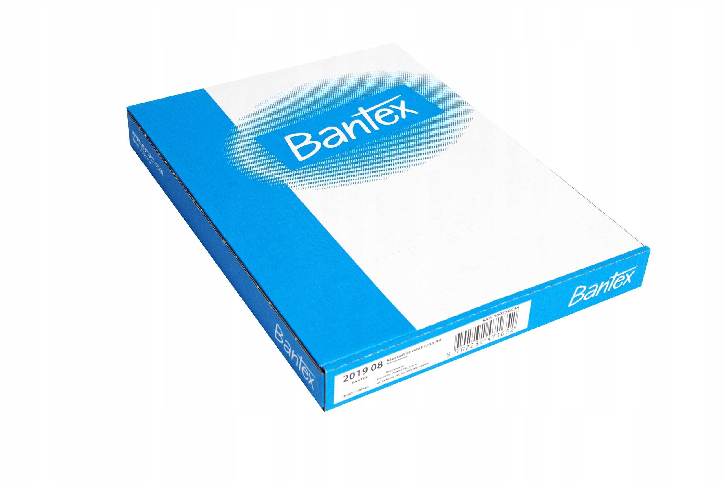 koszulki krystaliczne obwoluty a4 bantex - 100 szt.