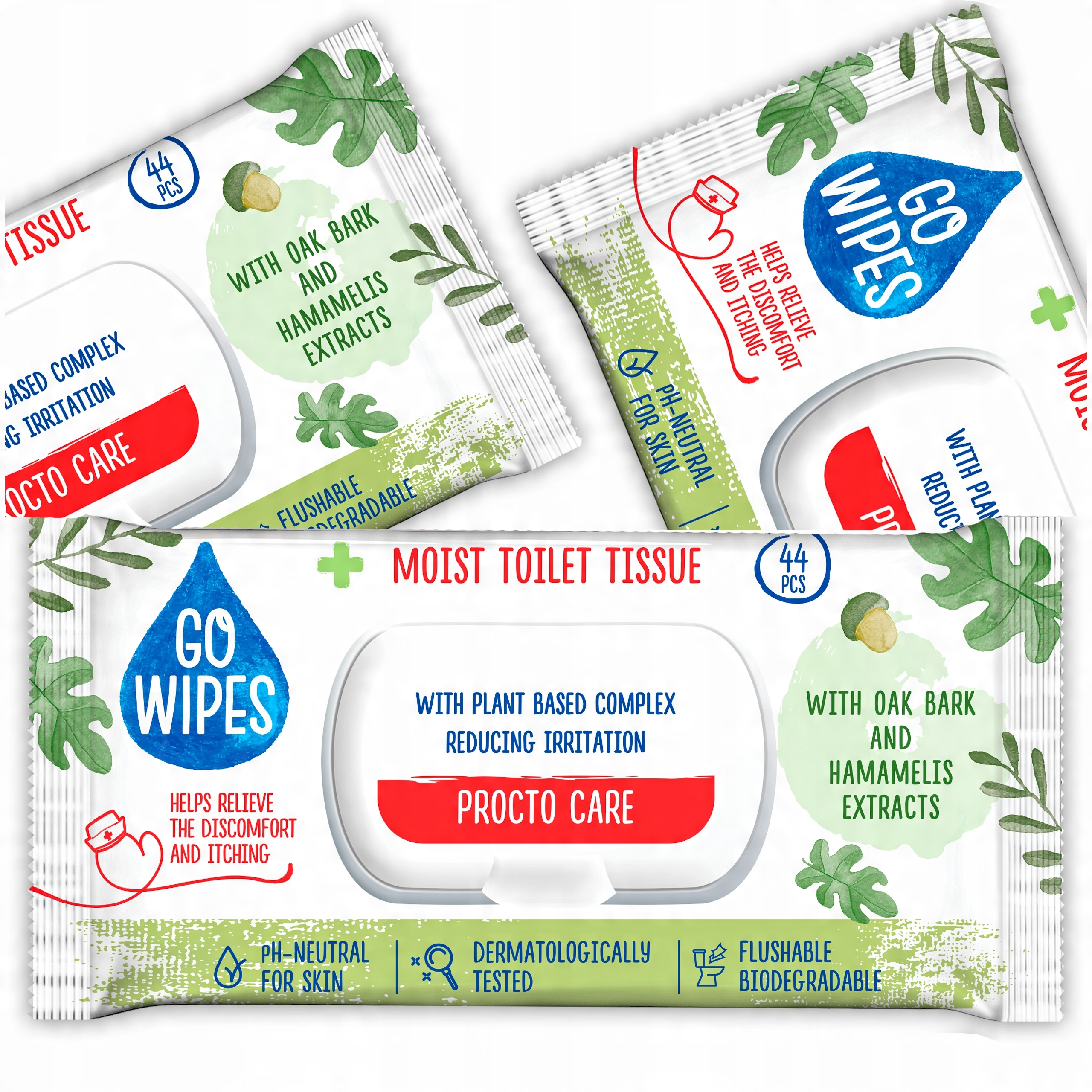 gowipes nawilżany papier toaletowy procto care flip top 44szt.