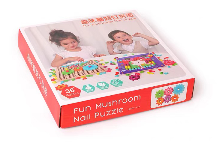 drewniane klocki grzybki jhtoy-617