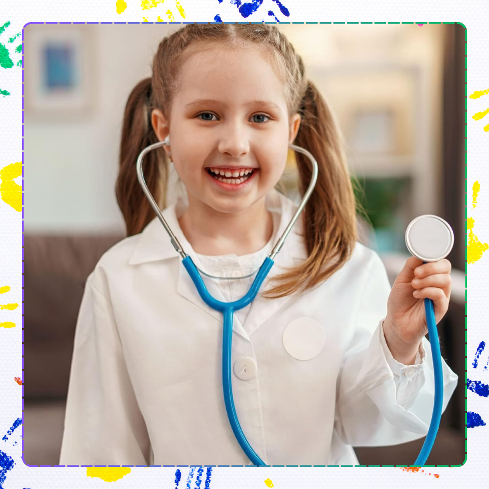 doktor drewniany zestaw lekarski lekarz stetoskop strój dla dzieci