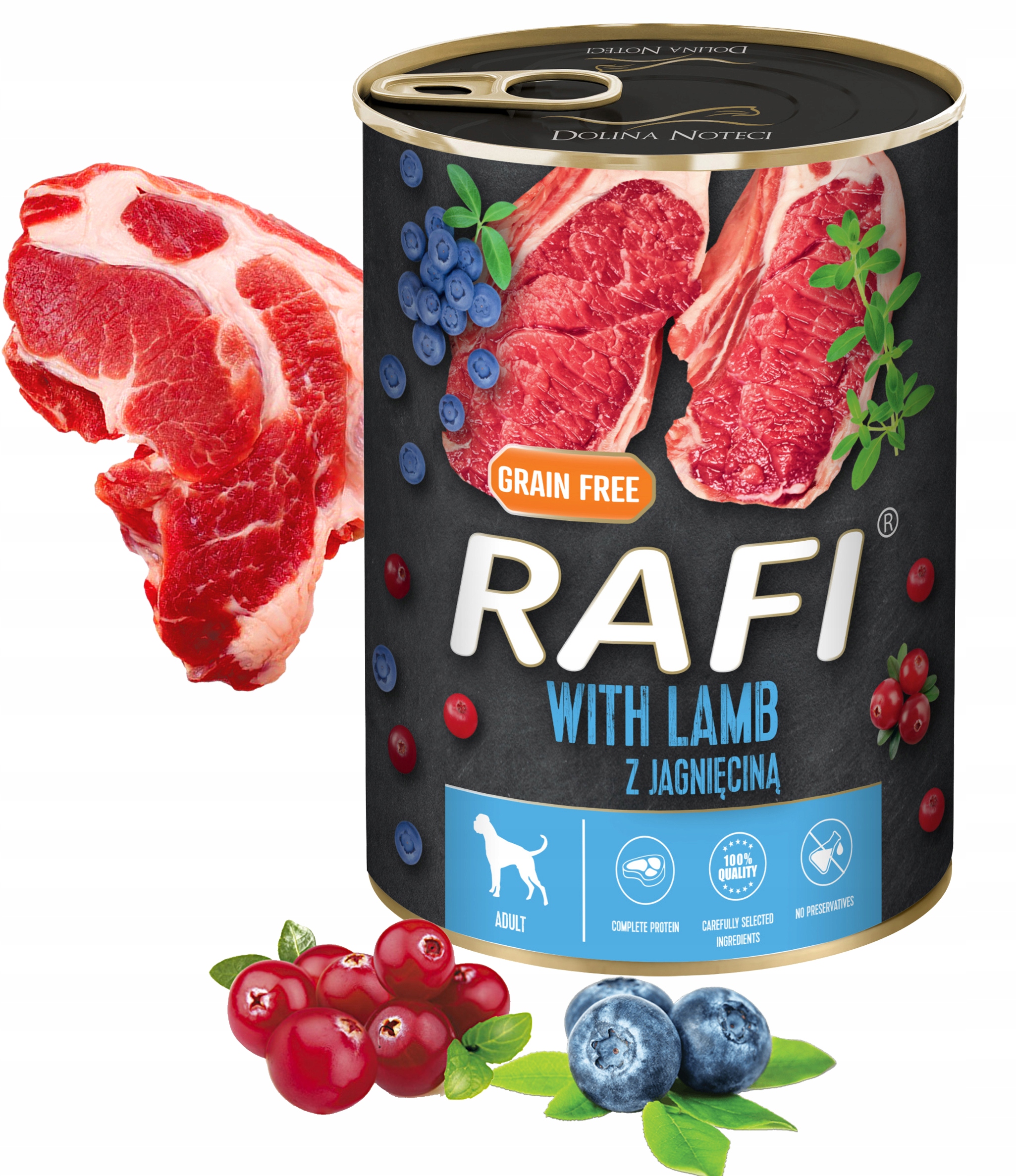 zestaw 6x400g karma mokra dla psów rafi mix smaków (jagnięcina, wołowina)