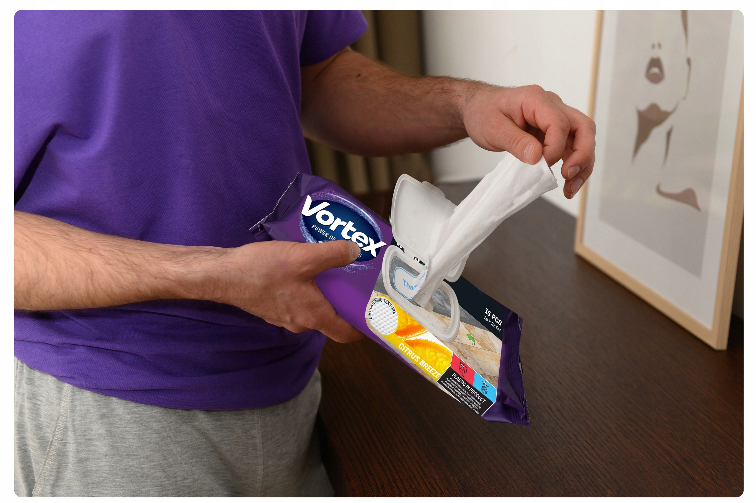 vortex ściereczki do mycia podłóg 15 szt. citrus breeze