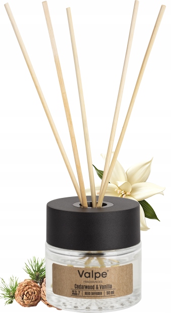 valpe dyfuzor zapachowy z patyczkami drzewo cedrowe - wanilia 50 ml dz50-81