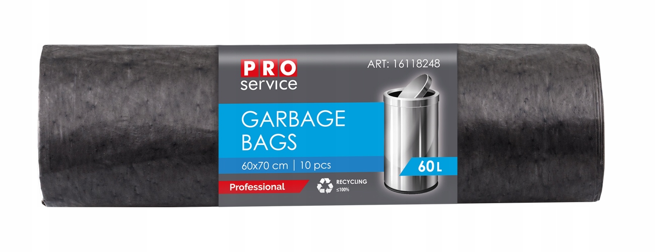 worki na śmieci pro 60x70 czarne ld 60l 10 szt.