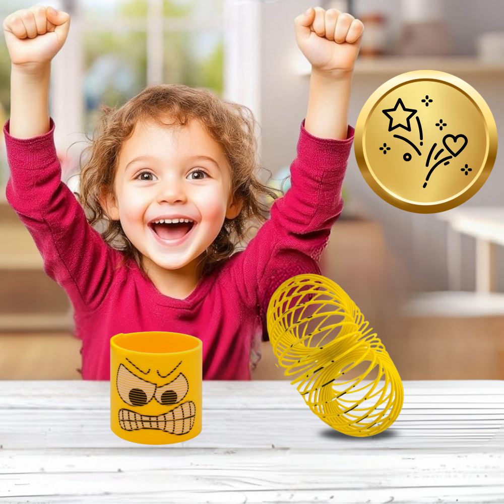 sprężyna dla dzieci magiczna sprężynka magic springs emoji żółta