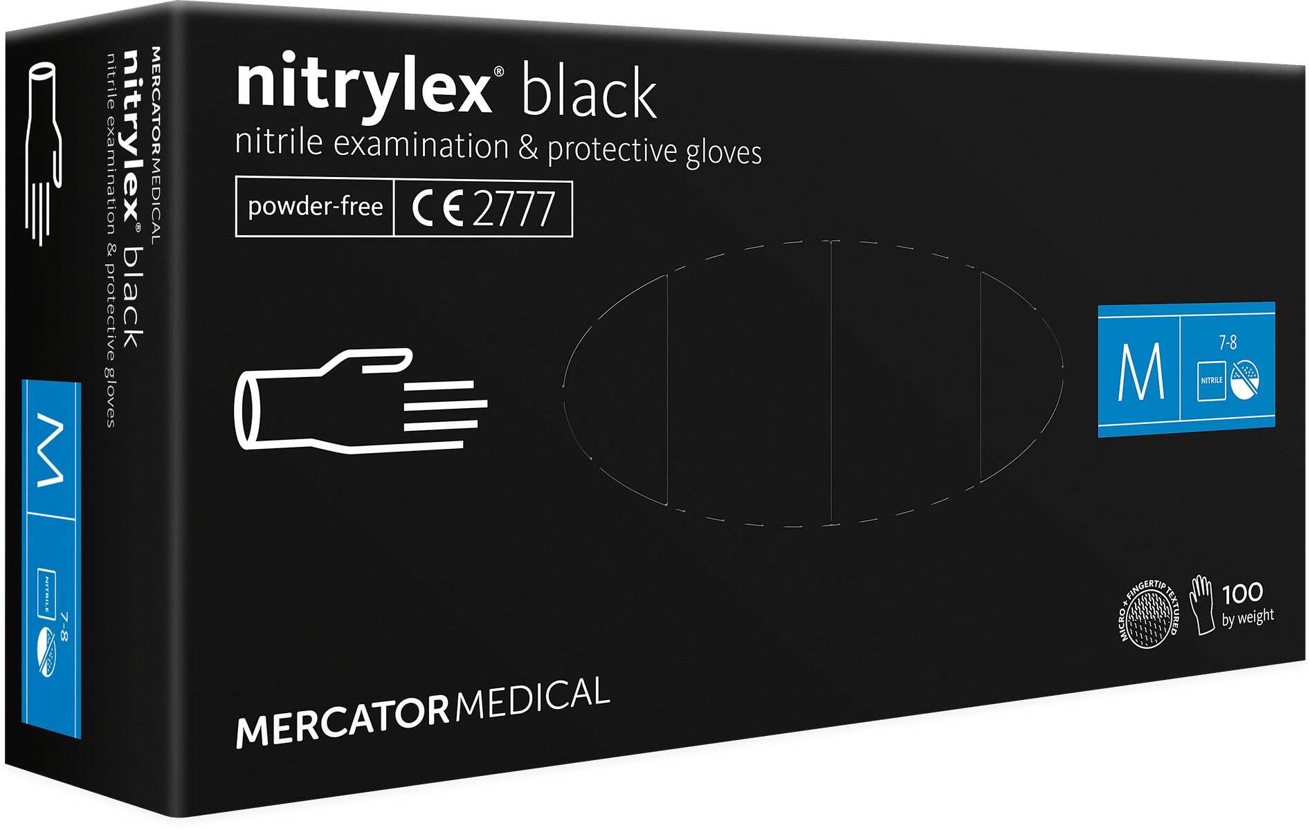 rękawice nitrylowe 100 sztuk / czarne / rozmiar: 8 - m / nitrylex black