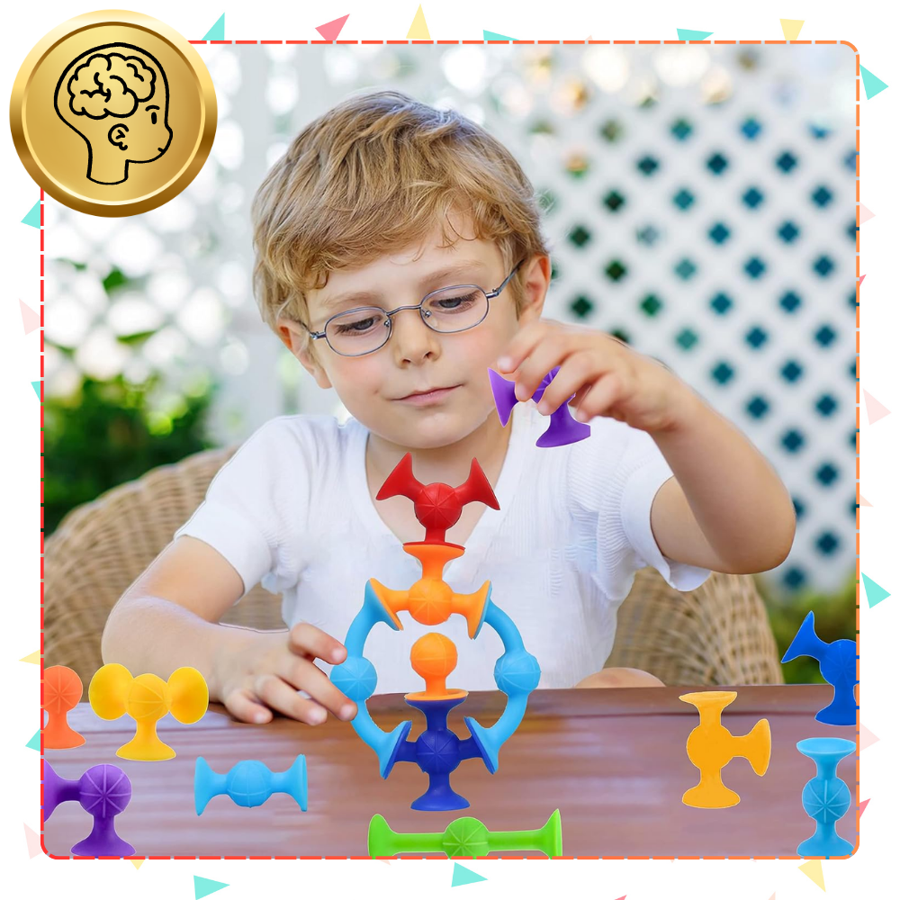 silikonowe klocki konstrukcyjne z przyssawkami 48 el dla dzieci edukacyjne