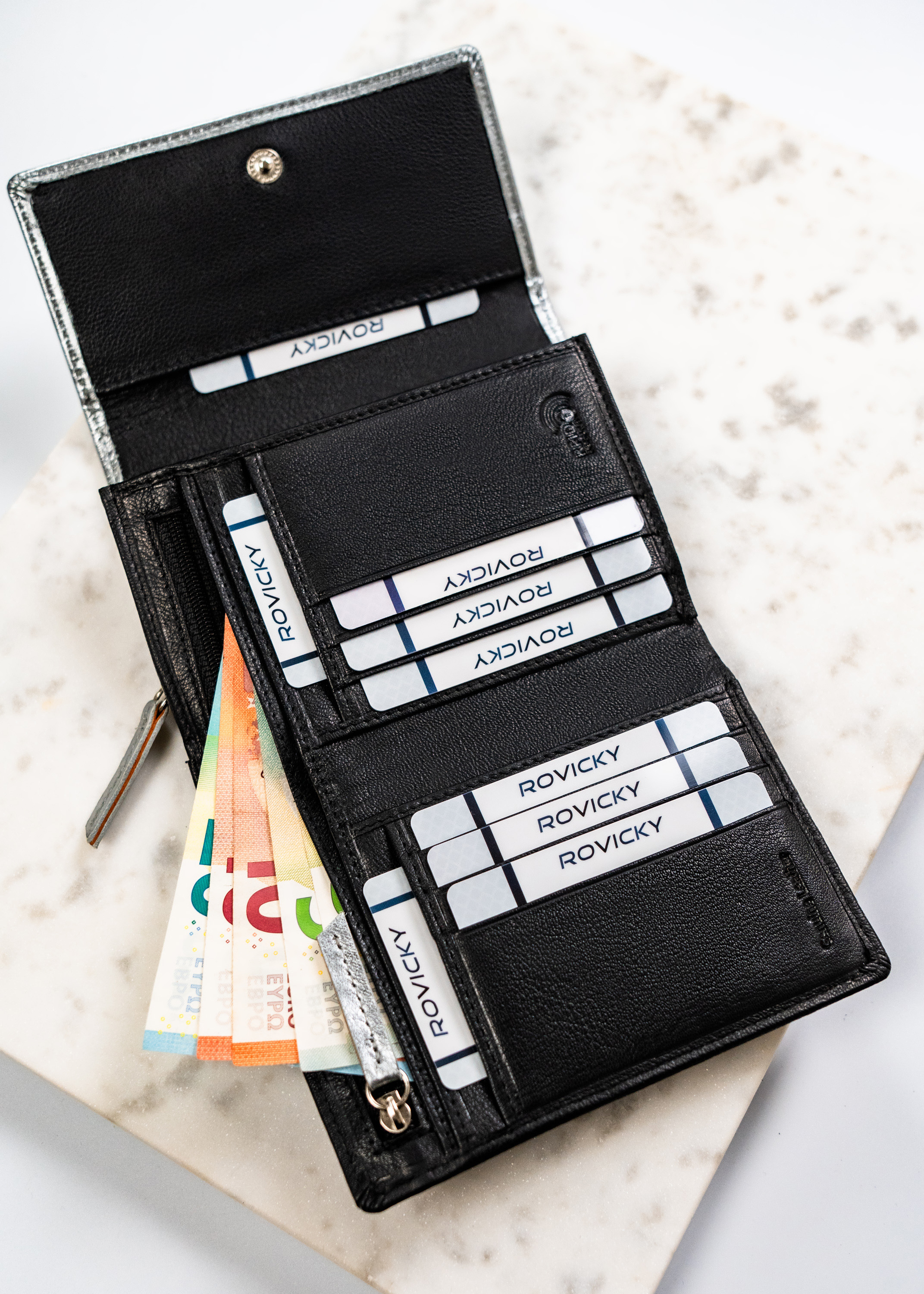 portfel damski sk. rv-3412-sla-4903 silver-black