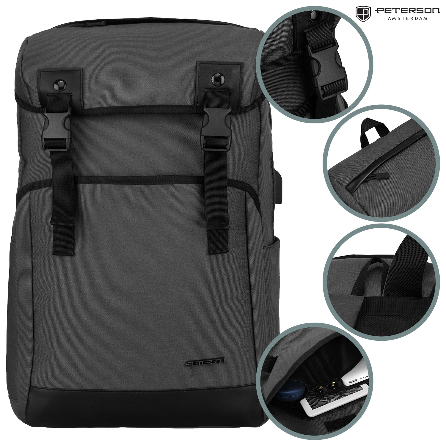 plecak ptn 77713-6715 gray