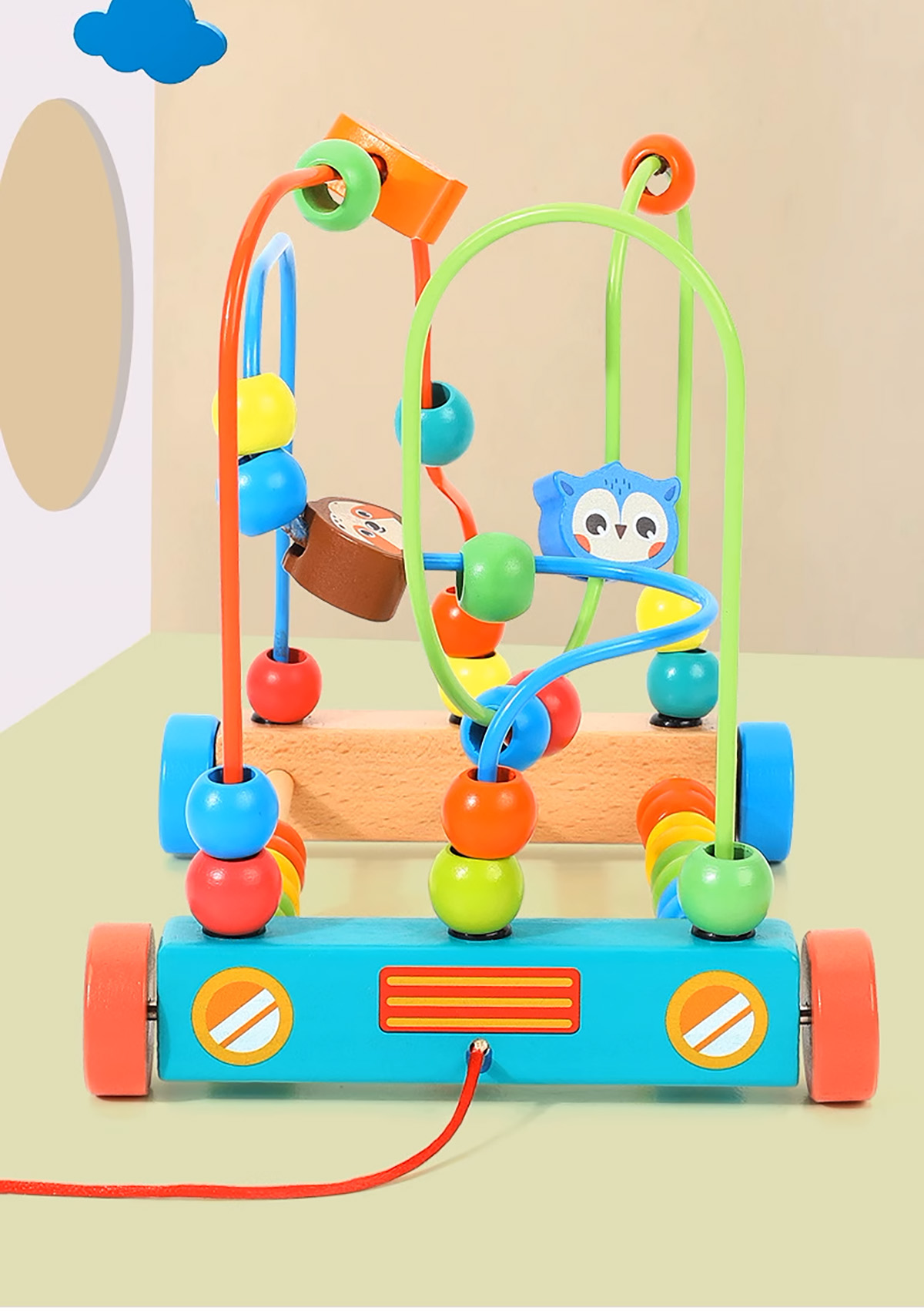 labirynt edykacyjny zoo przeplatanka mula do ciągania na kołach