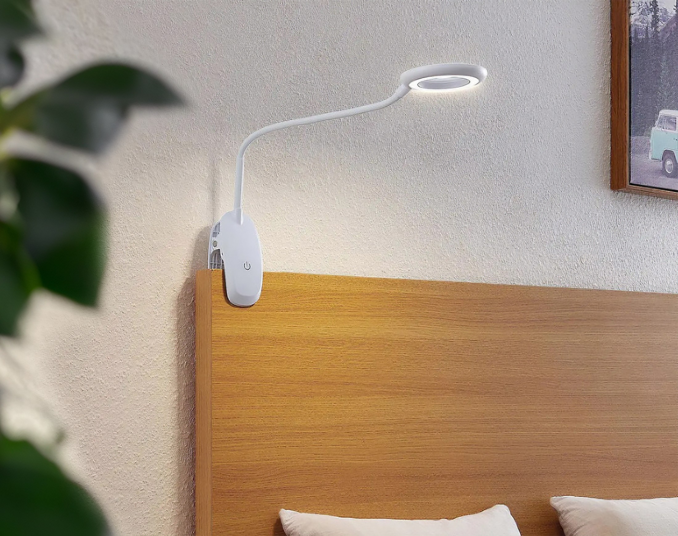 bezprzewodowa lampka led do czytania na klips nocna biurko pracy