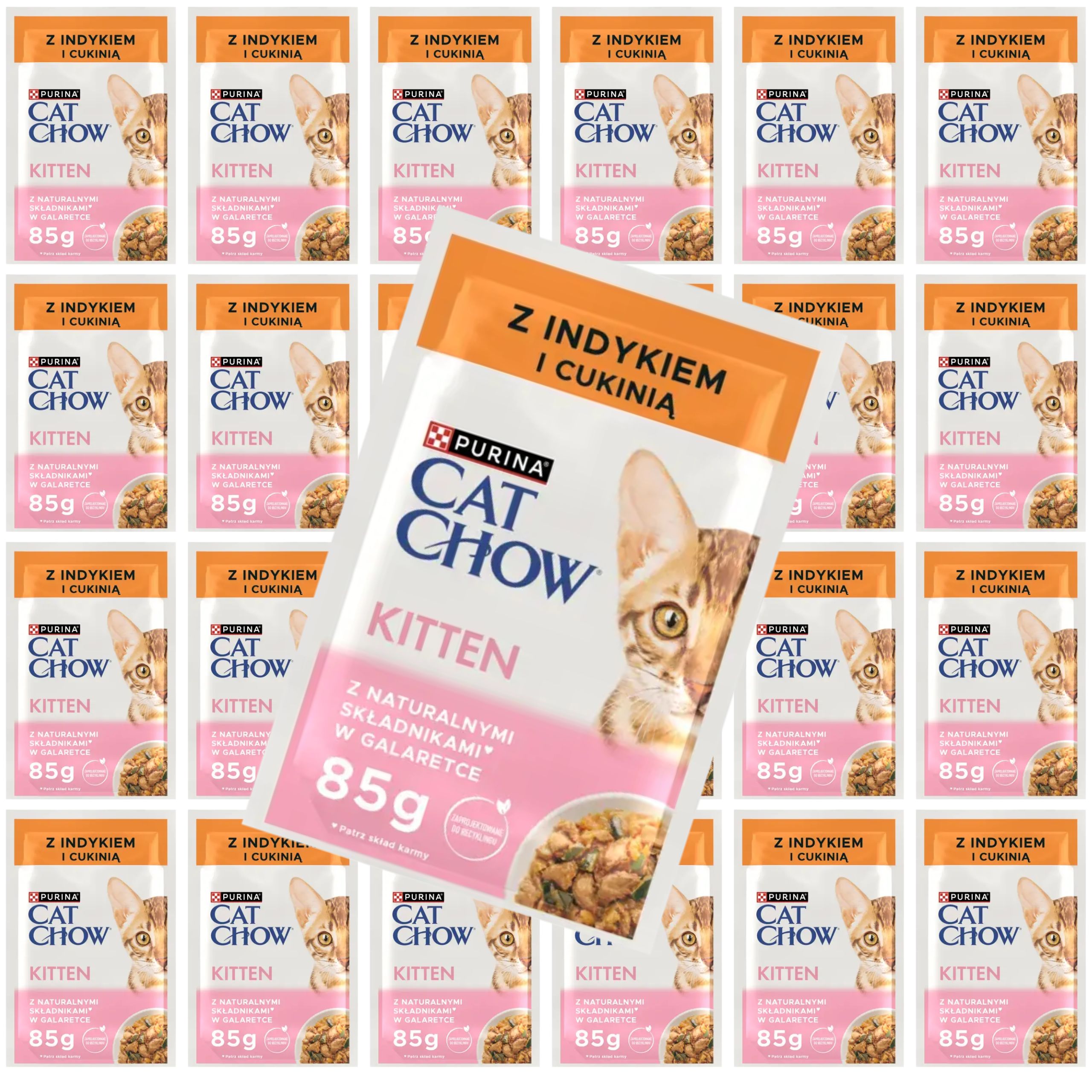 karma mokra dla kociąt purina cat chow kitten indyk z cukinią naturalna 85g