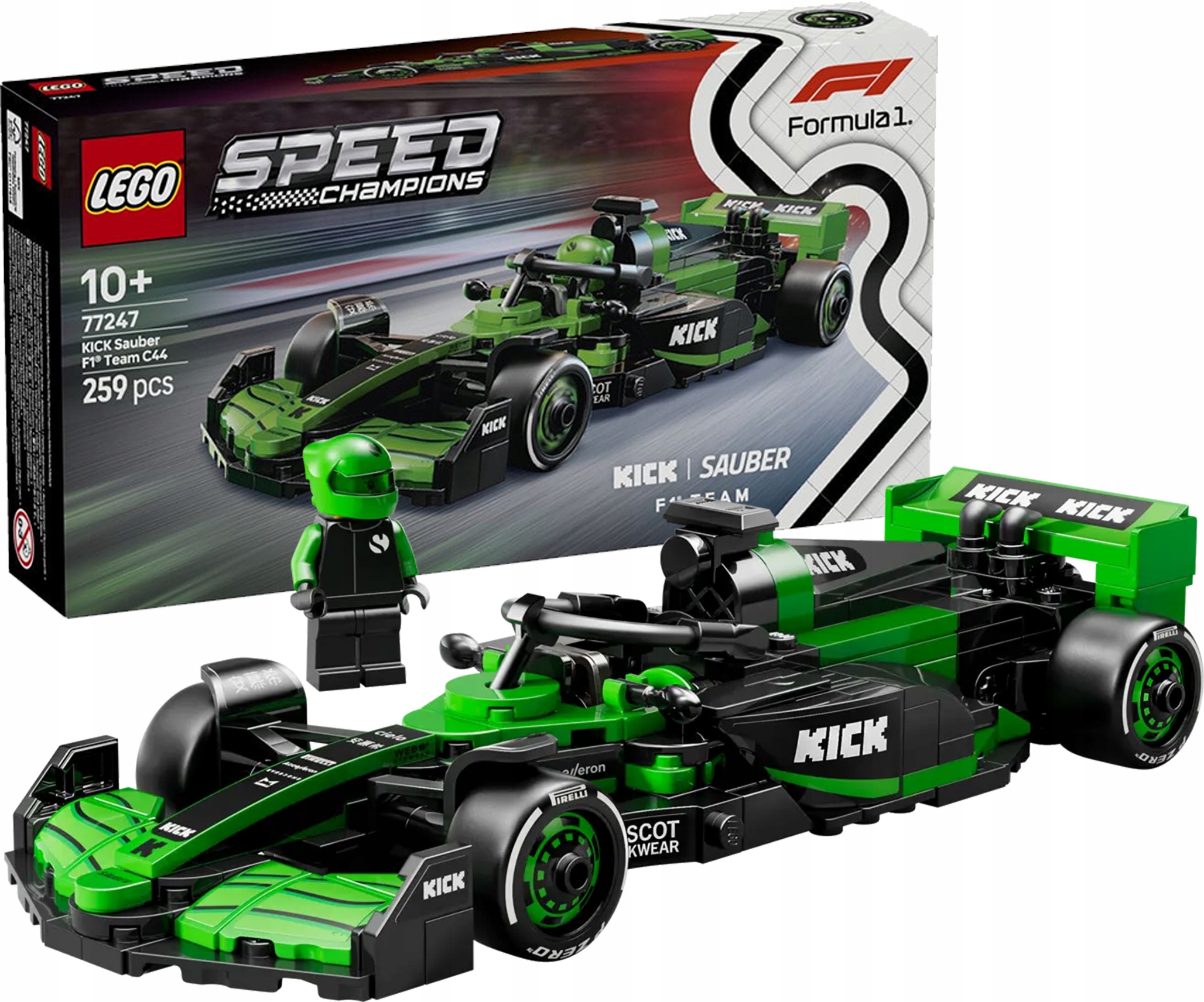 77247 - lego speed champions - bolid f1® kick sauber team c44