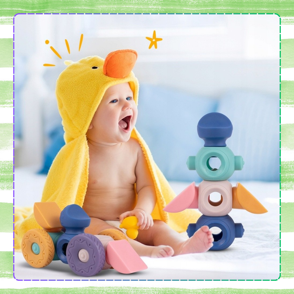 miękkie kreatywne klocki sensoryczne dla niemowląt dzieci funkcja gryzaka