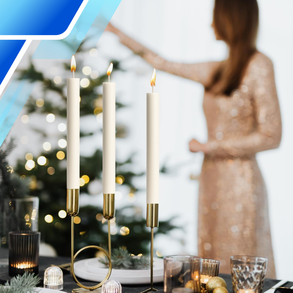 świece stołowe 48 szt. | klasyczne świece białe do świecznika