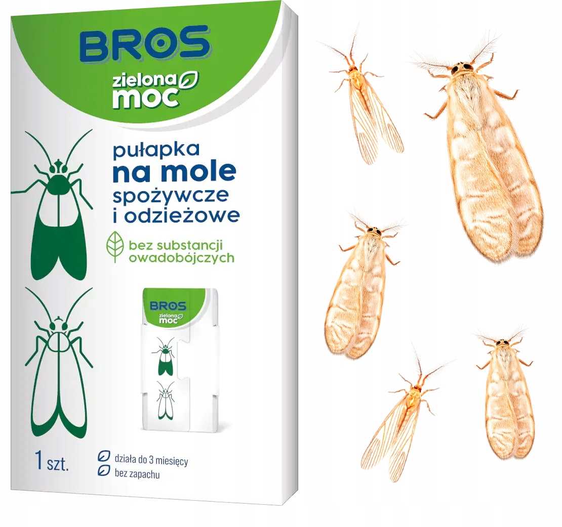 bros - zielona moc pułapka na mole spożywcze i odzieżowe - 10 szt.