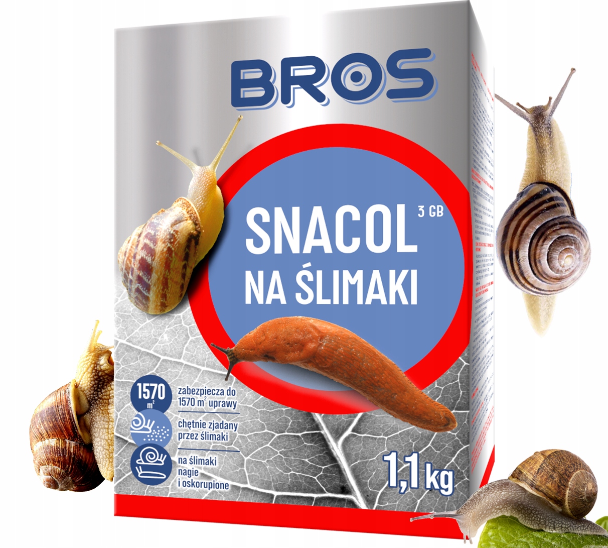bros - snacol 3gb zwalcza ślimaki 1kg (karton)