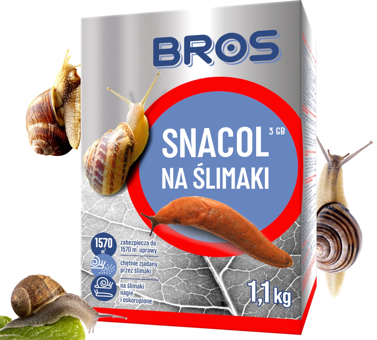 bros - snacol 3gb zwalcza ślimaki 1kg (karton)
