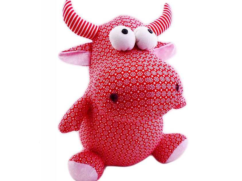 maskotka krowa czerwona