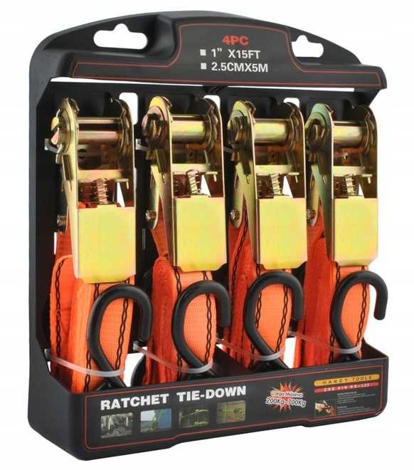 pas mocujący bagaż 4,5m/25mm - 4 szt.