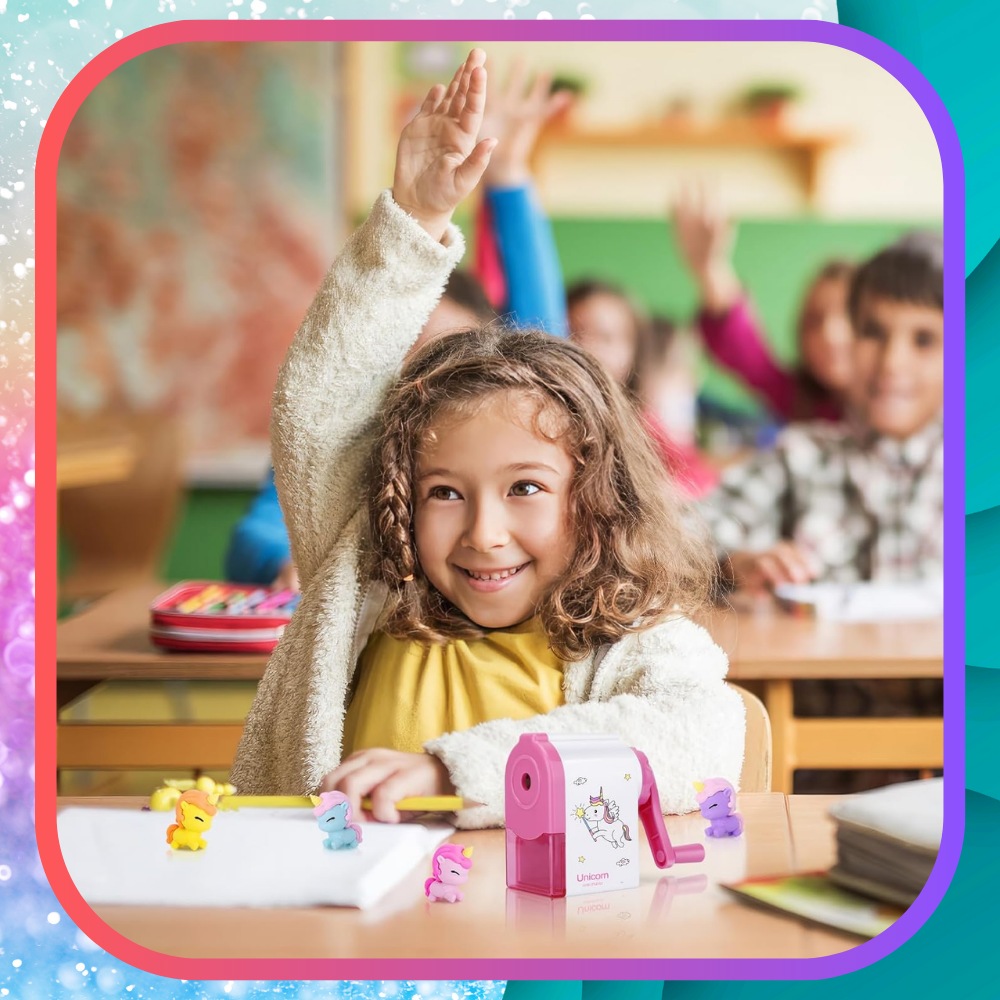 temperówka strugaczka  z pojemnikiem ręczna na korbkę nicekids różowa