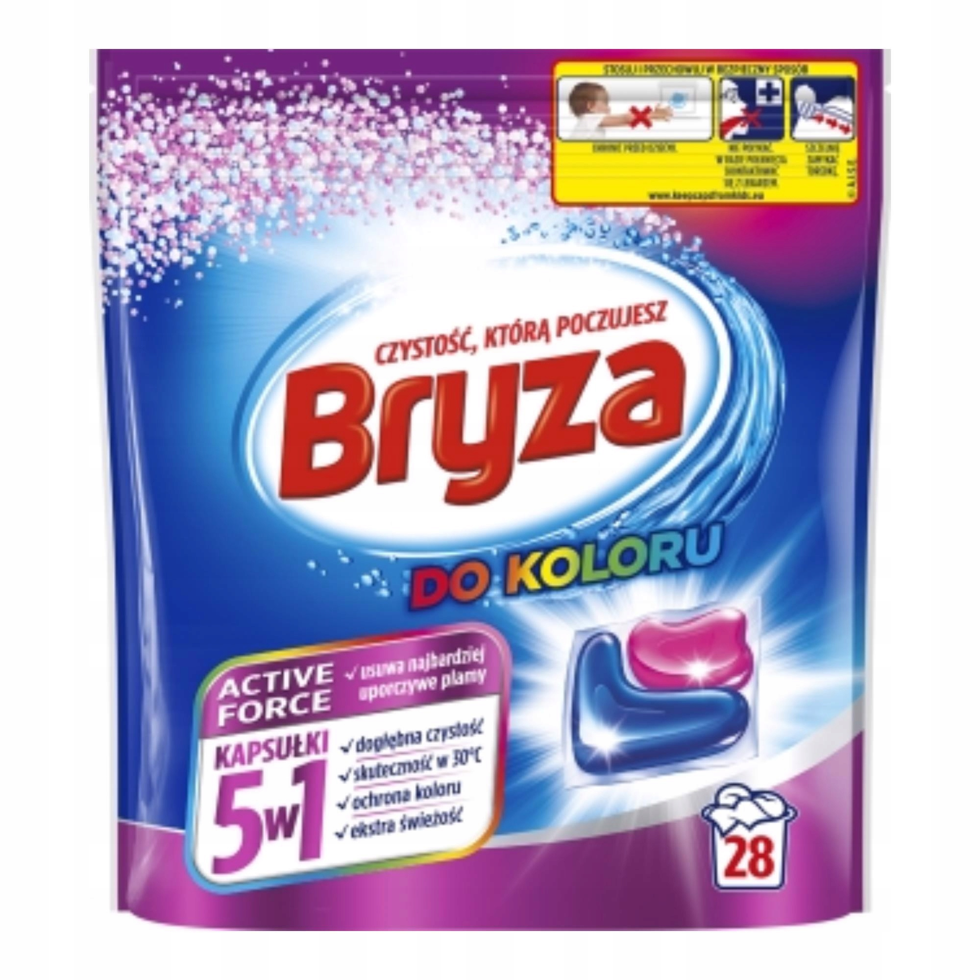 kapsułki do prania bryza active force 5w1 do koloru 28 szt