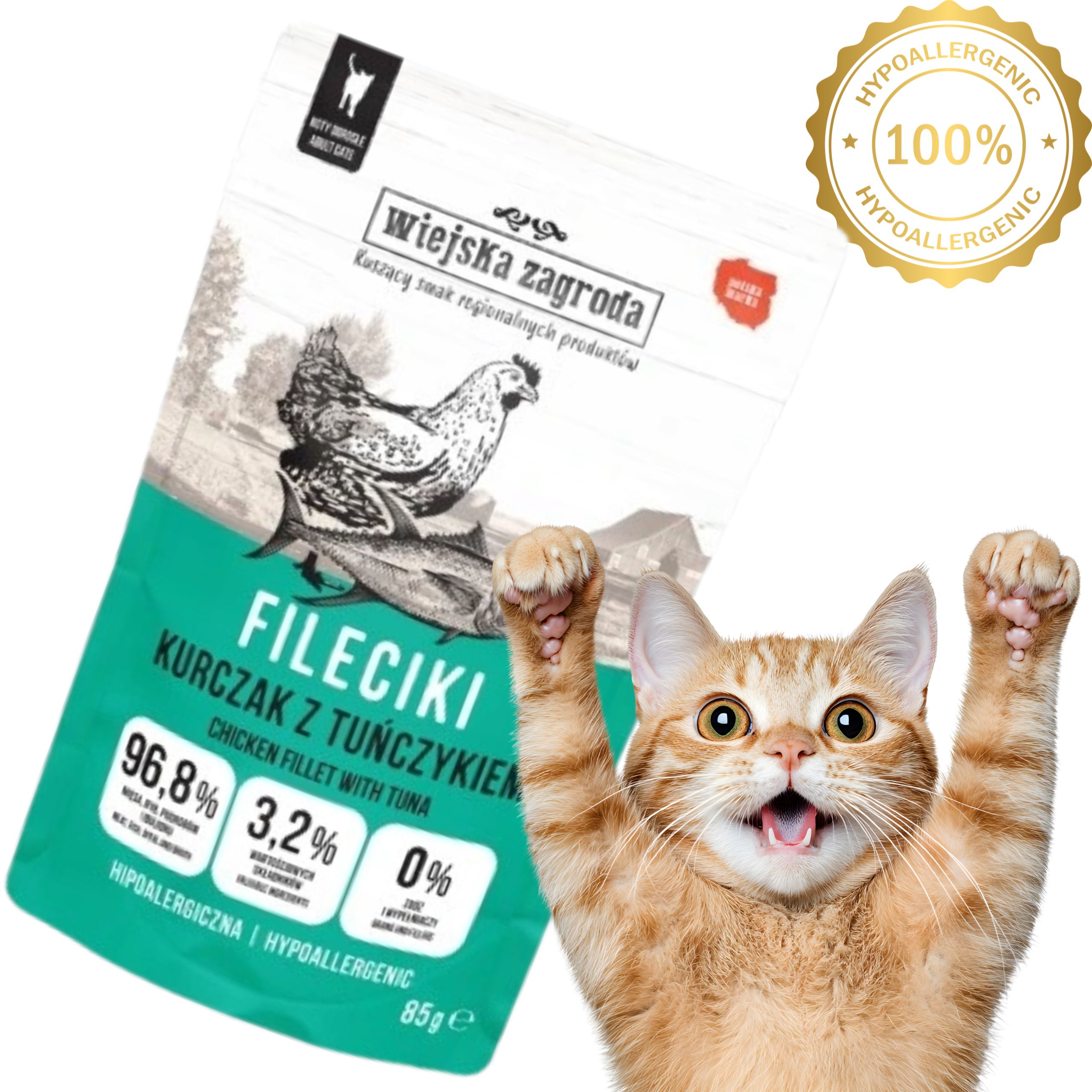 karma mokra dla kota fileciki kurczak z tuńczykiem 85g wiejska zagroda