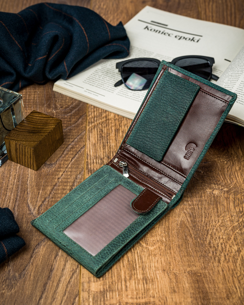 piękny kolorowy, skórzany portfel męski - forever young®