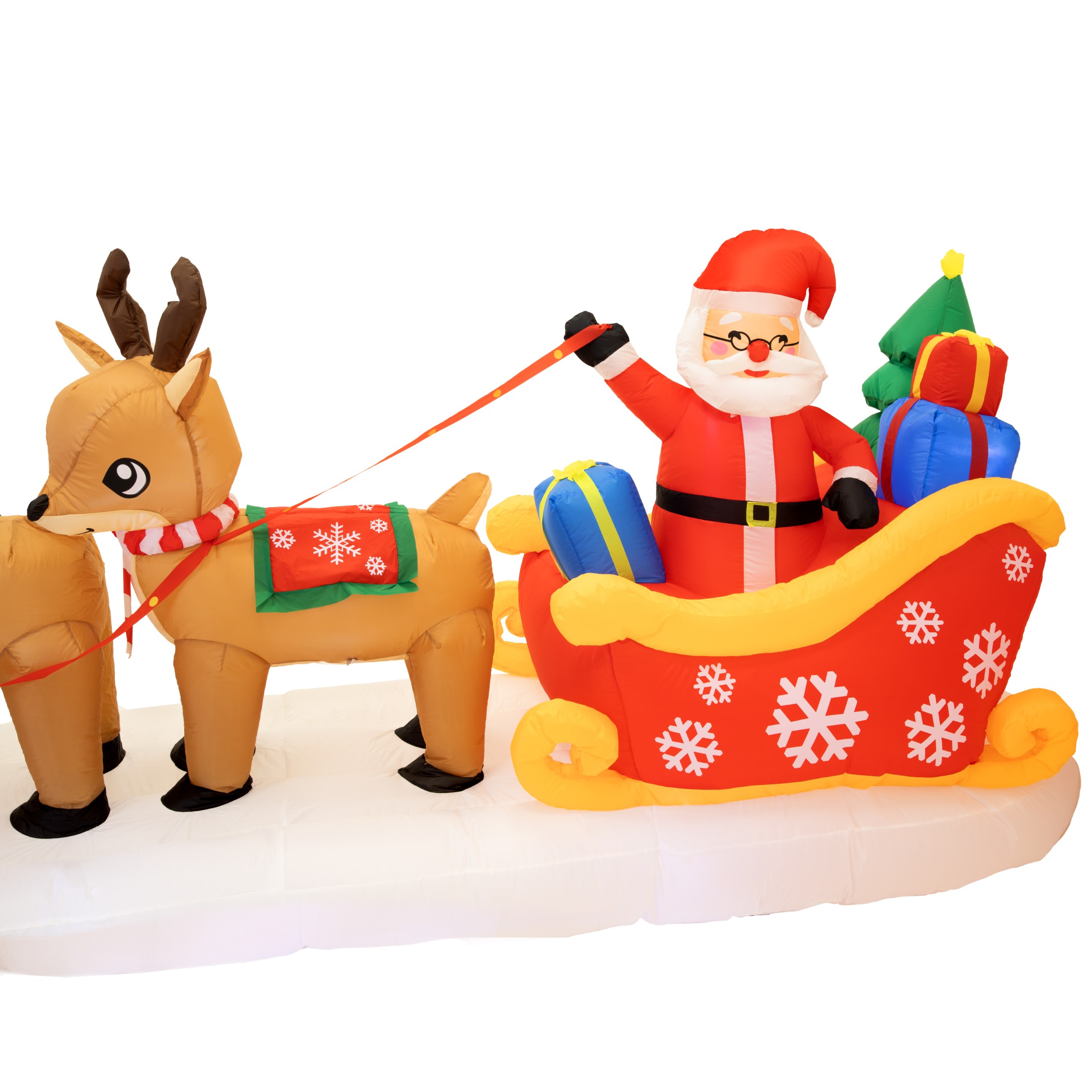 mikołaj nadmuchiwany dekoracja świąteczna sanie renifer dmuchaniec jumihome