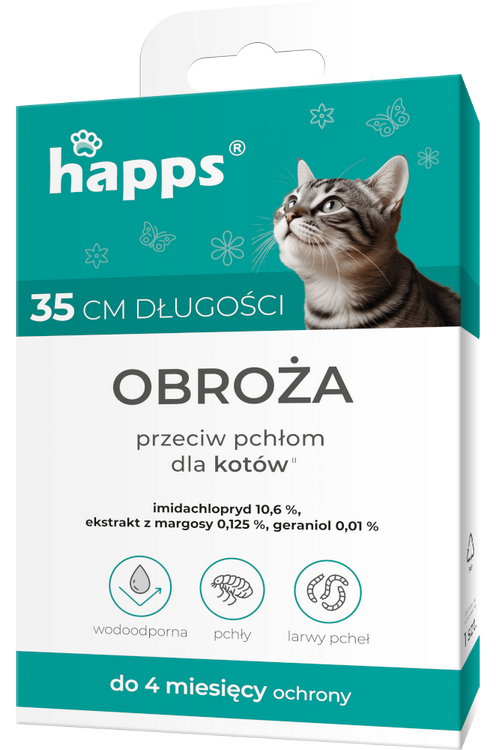 happs - obroża przeciw pchłom dla kotów