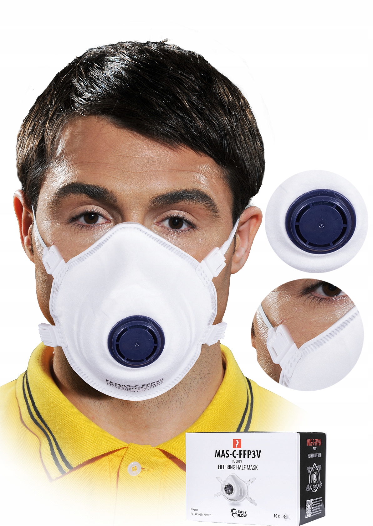 półmaska filtrująca z zaworkiem mas-c-ffp3v