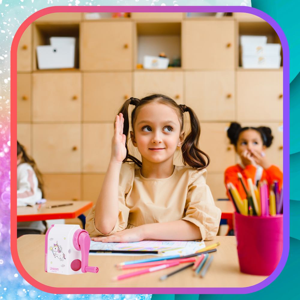 temperówka strugaczka  z pojemnikiem ręczna na korbkę nicekids różowa