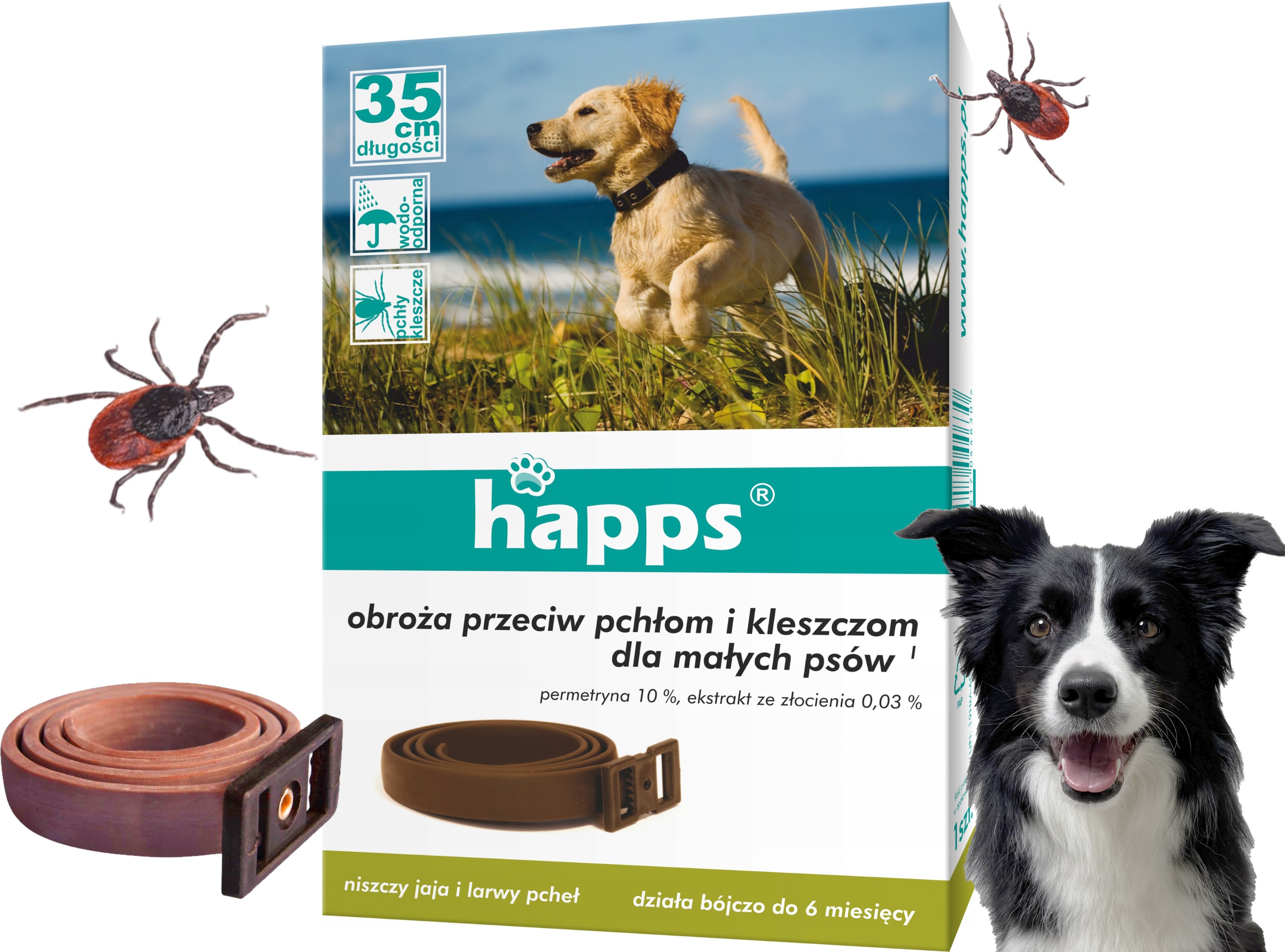 happs - obroża przeciw pchłom i kleszczom dla małych psów