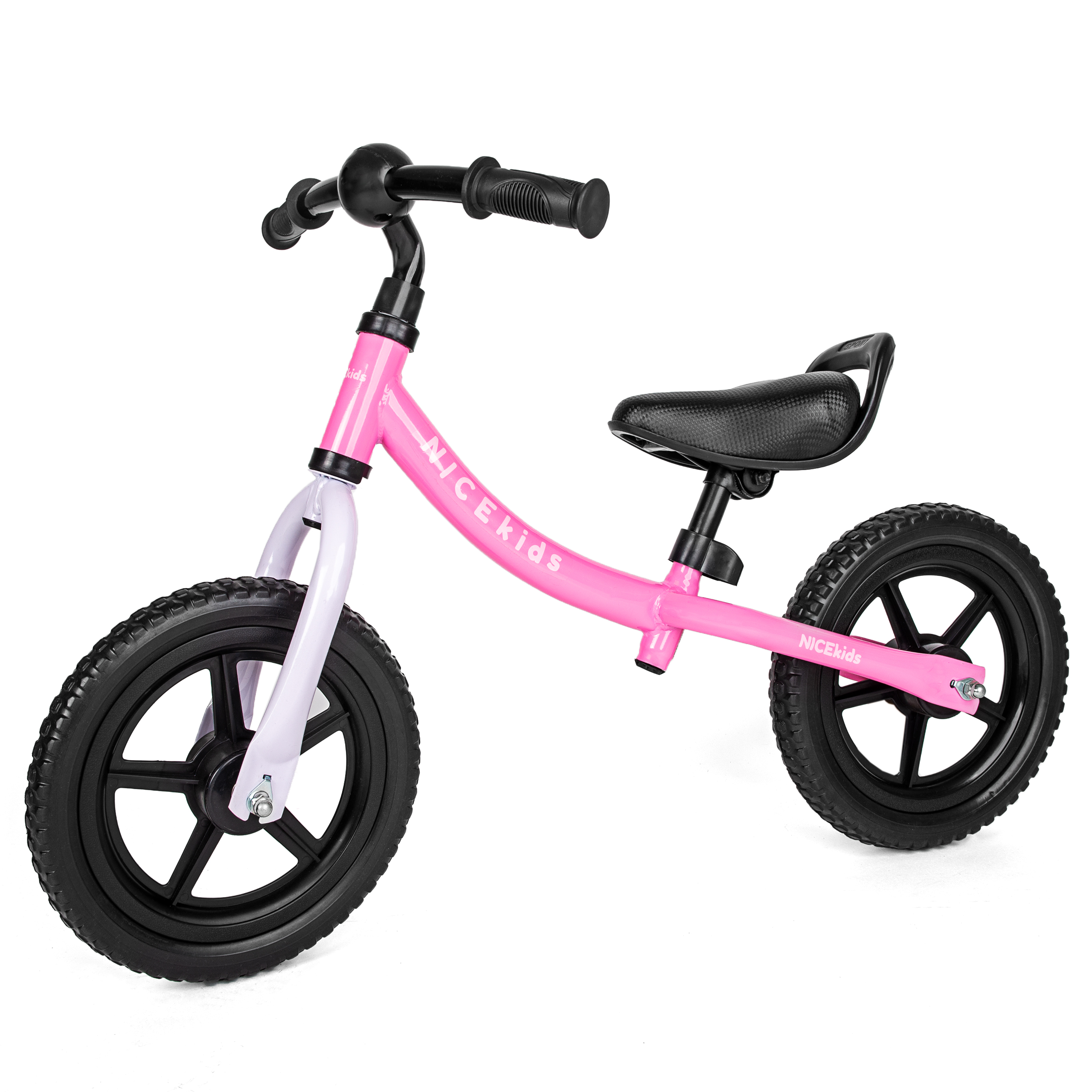 rowerek biegowy white pink bw-1122