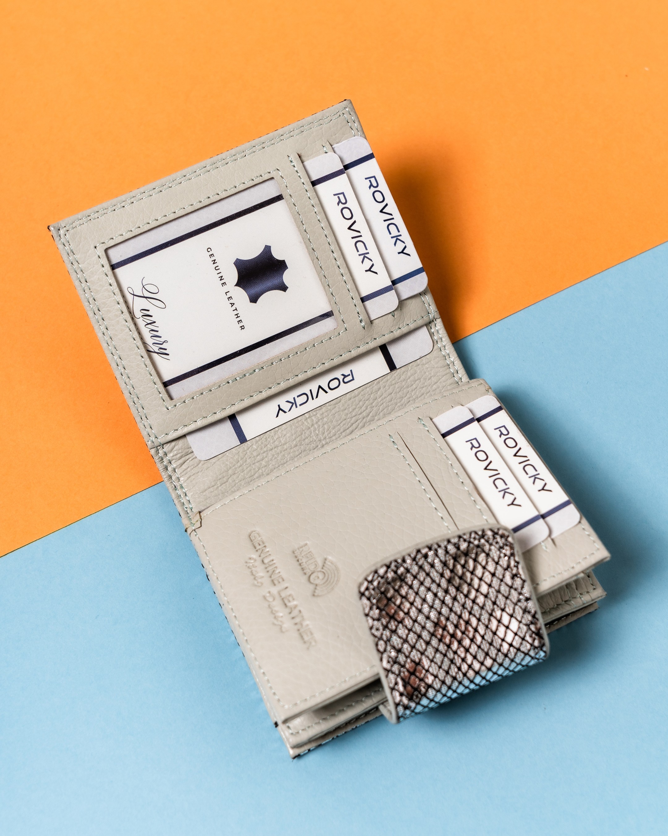 portfel damski skórzany 42329-mer-4287 silver