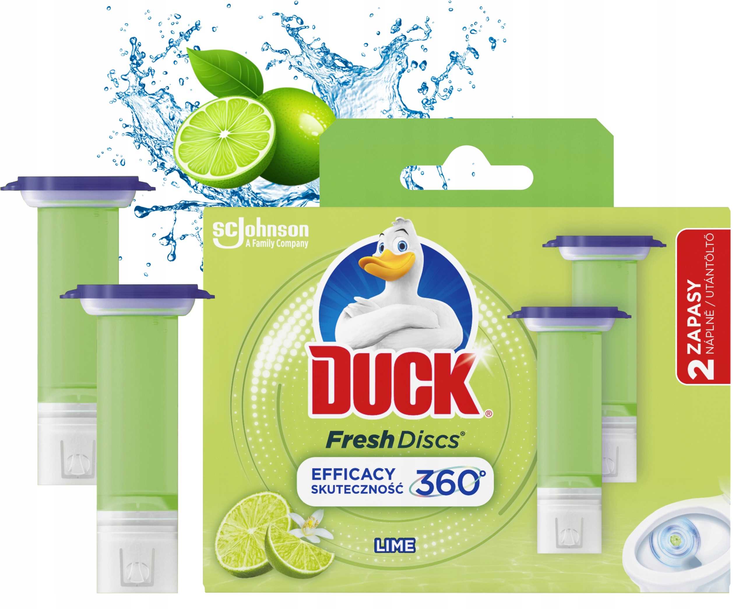 duck fresh discs lime - żelowy krążek do toalety 72ml (2 x 36ml)