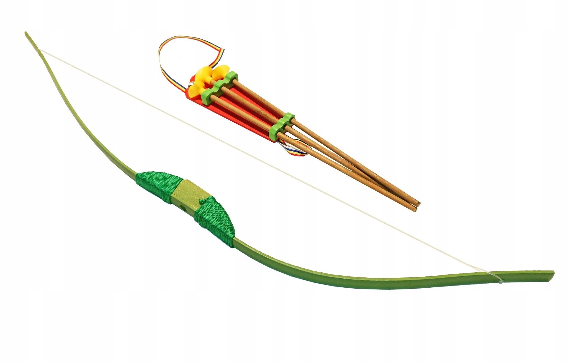 drewniany łuk z przyssawkami