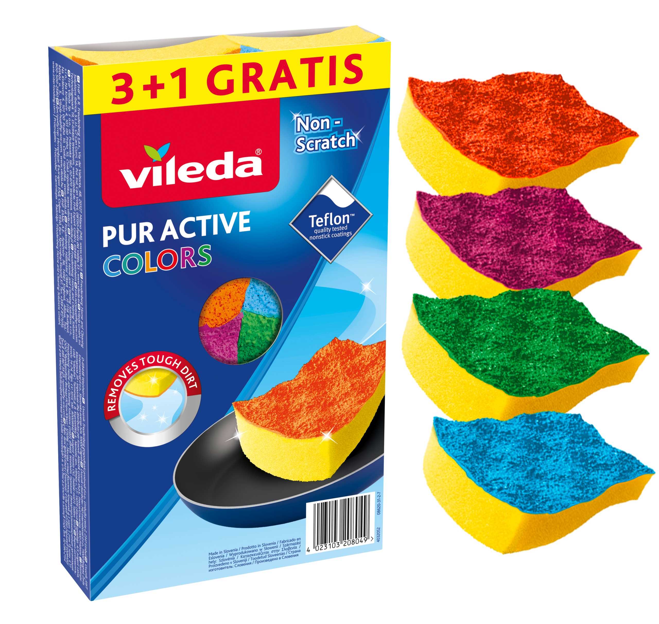 zmywak vileda pur active colors 4 szt.