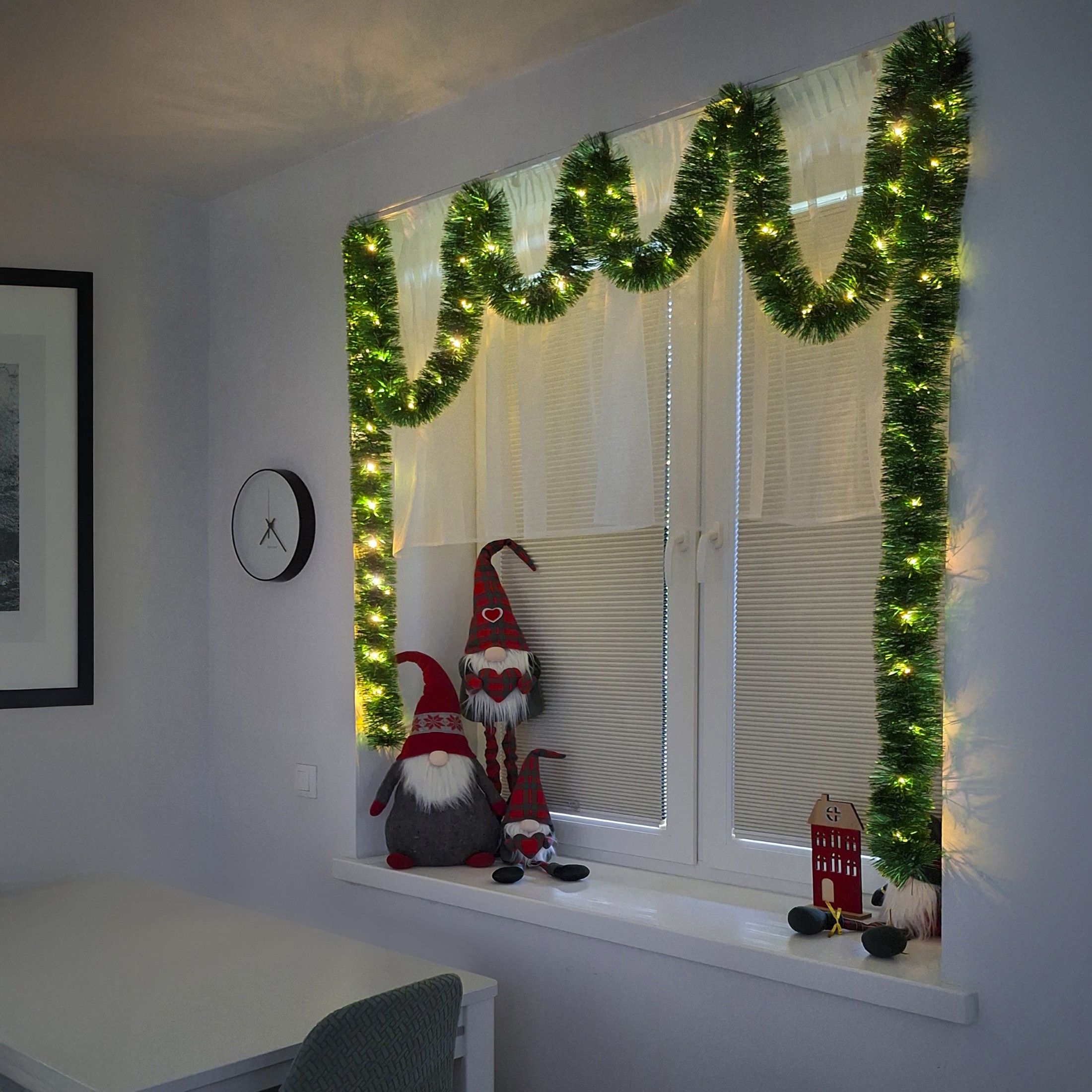 łańcuch led choinkowy zielony na baterie świąteczny na choinkę 6 metrów