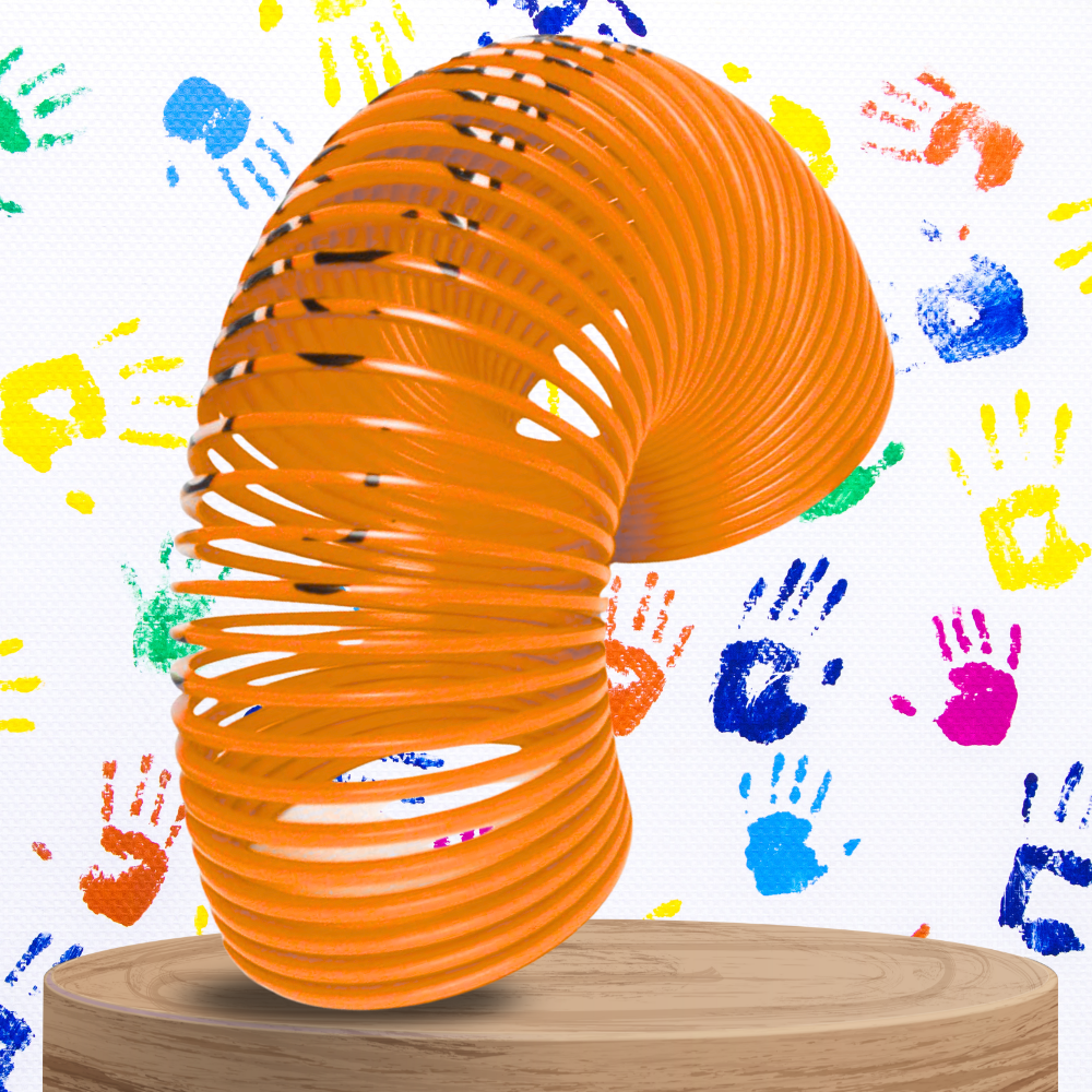 sprężyna dla dzieci magiczna sprężynka magic springs emoji pomarańczowa