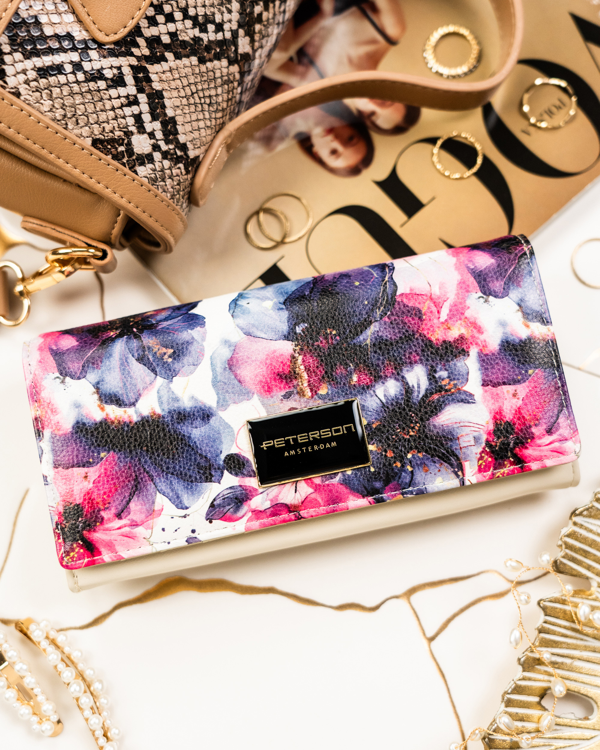 portfel damski skóra+pu ptn px22-pf1-4832 rose