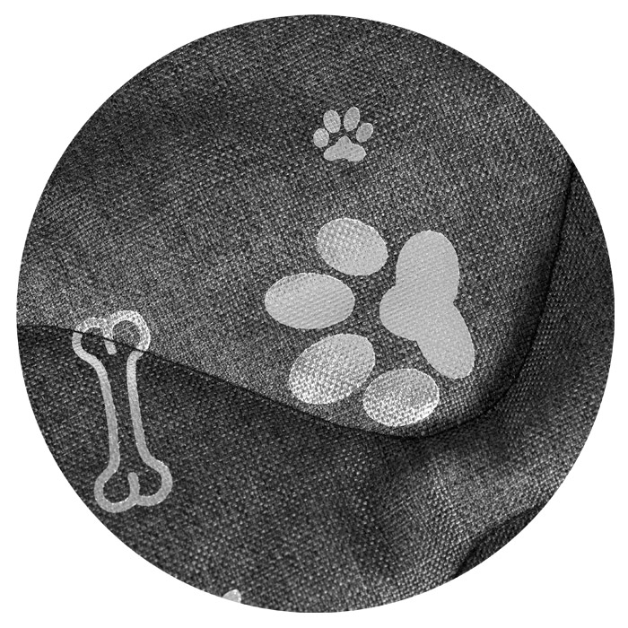 legowisko dla psa mata 120x80 cm wodoodporne kości srebrne