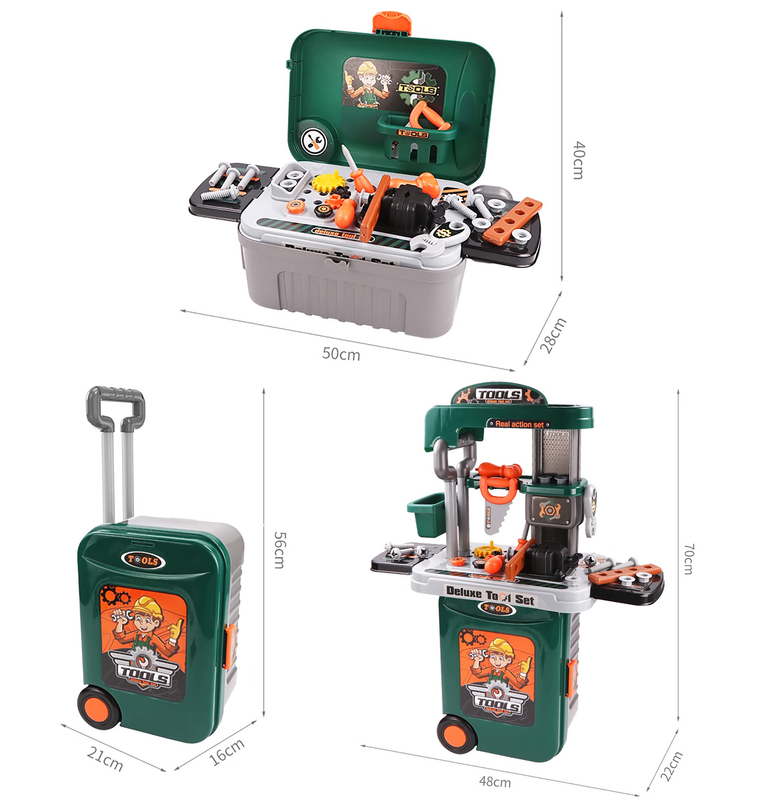 zestaw skrzynka z narzędziami dla dzieci warsztat zabawkowy w walizce