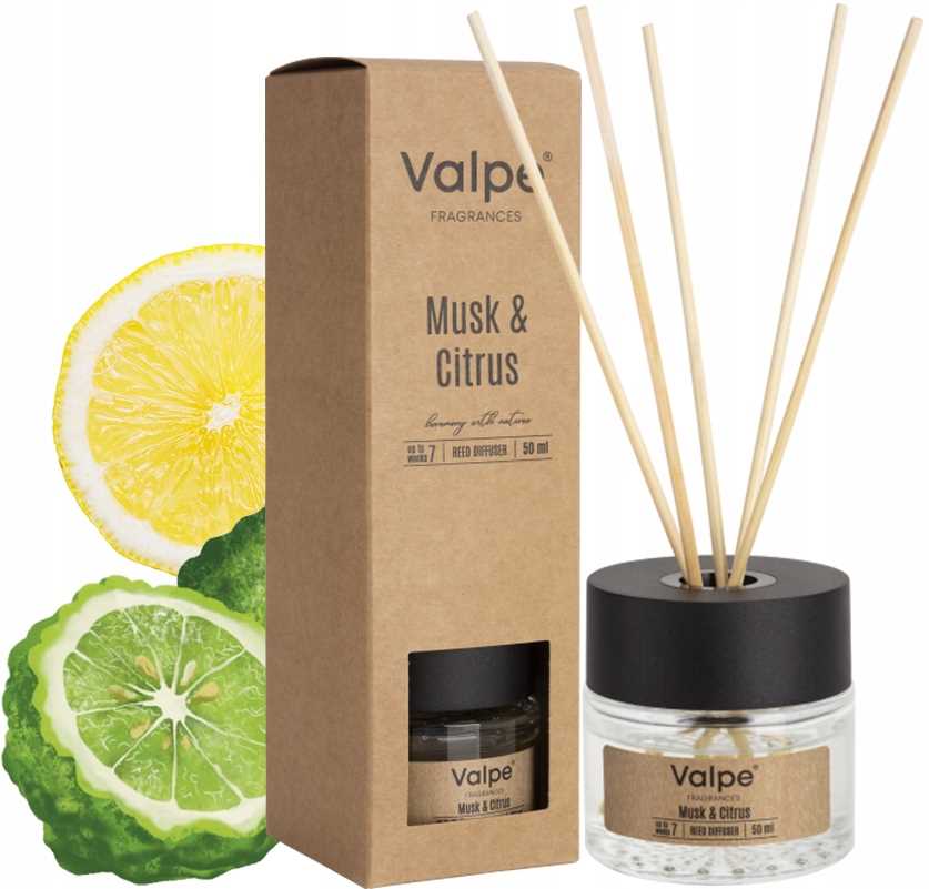 valpe dyfuzor zapachowy z patyczkami piżmo-cytrusy 50 ml dz50-328